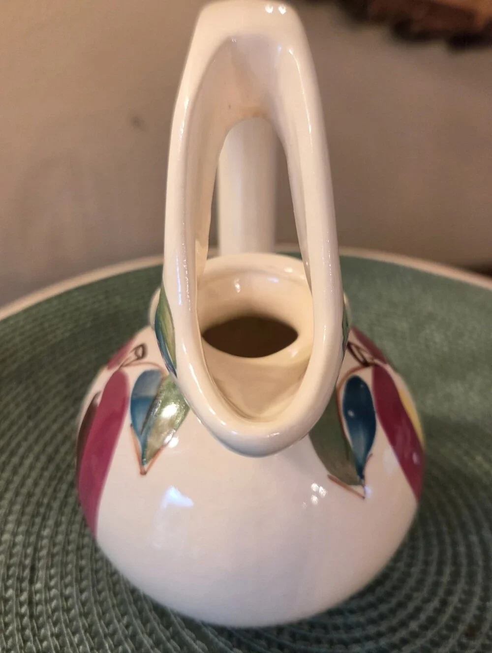 3 Pc Set Vtg Puritan Pottery Apple Honey Jug Salt & Pepper 1940's Kitchen Retro